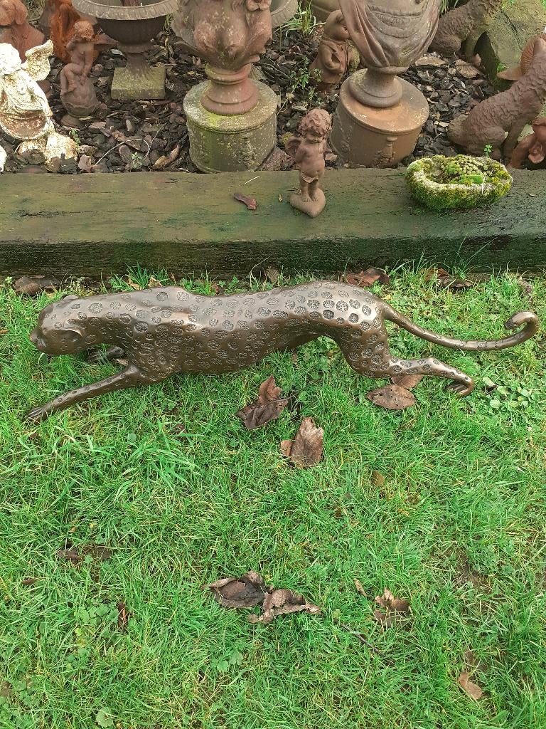 GROTE BRONZEN PANTER (lengte 1,10 m), Ophalen, Brons