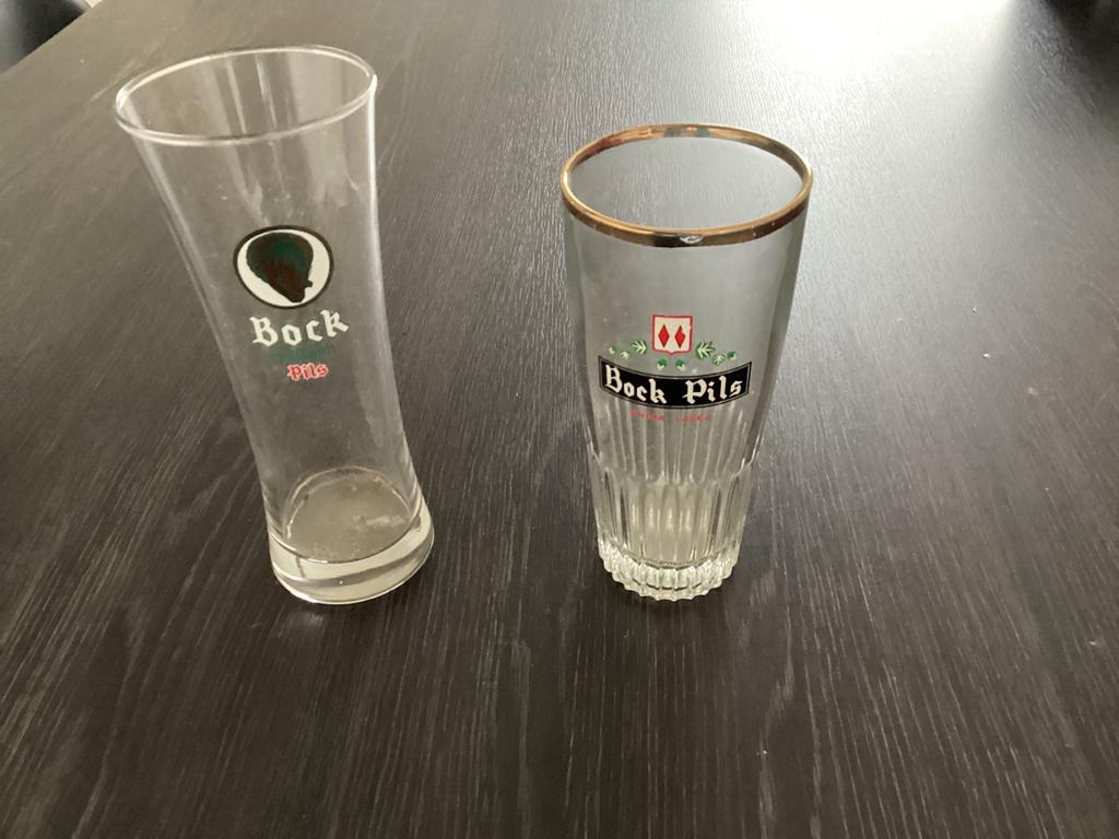 Bock pils 2 glazen, Verzamelen, Ophalen of Verzenden, Zo goed als nieuw, Glas of Glazen, Palm