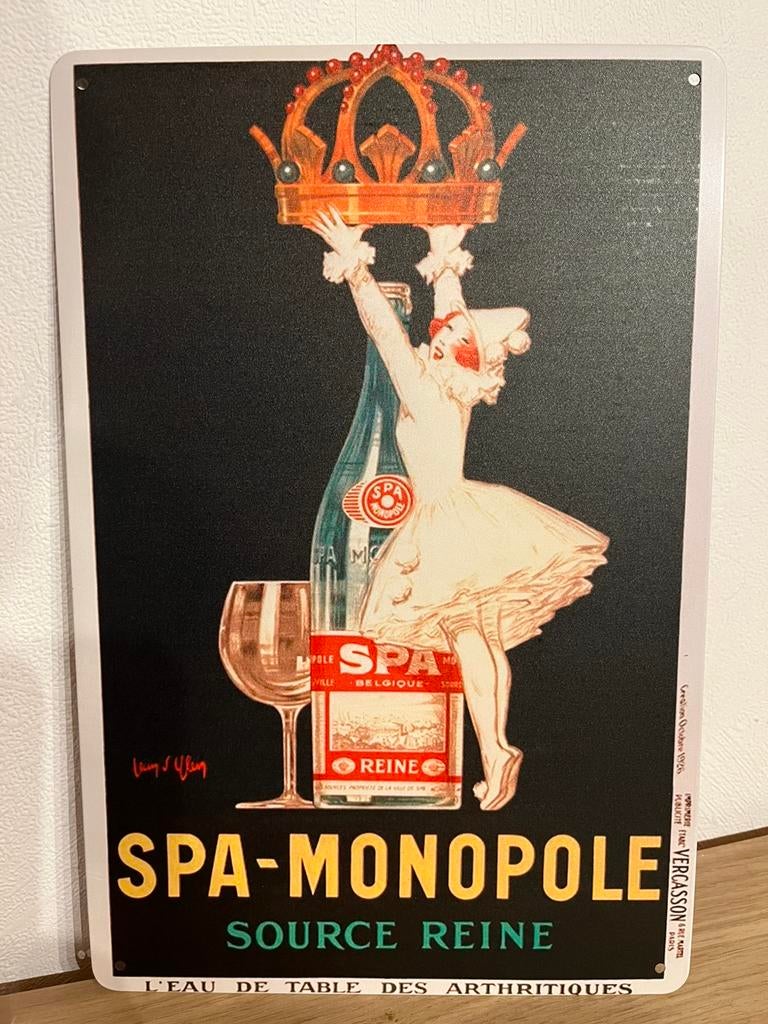 Plaque métallique Spa  Monopole, Ophalen of Verzenden, Zo goed als nieuw