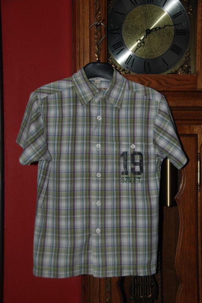 Groen geruit hemd „JBC” met korte mouwen T134/140 - 9/10, Kinderen en Baby's, Kinderkleding | Maat 140, JBC, Ophalen of Verzenden