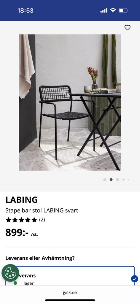 chaises de jardin Jysk Labing, Enlèvement, Comme neuf, Empilable