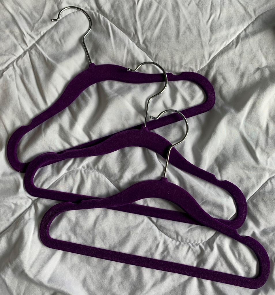 Set van 3 paarse velourse kinderkapstokken, Huis en Inrichting, Woonaccessoires | Kapstokken, Ophalen, Gebruikt, Overige materialen