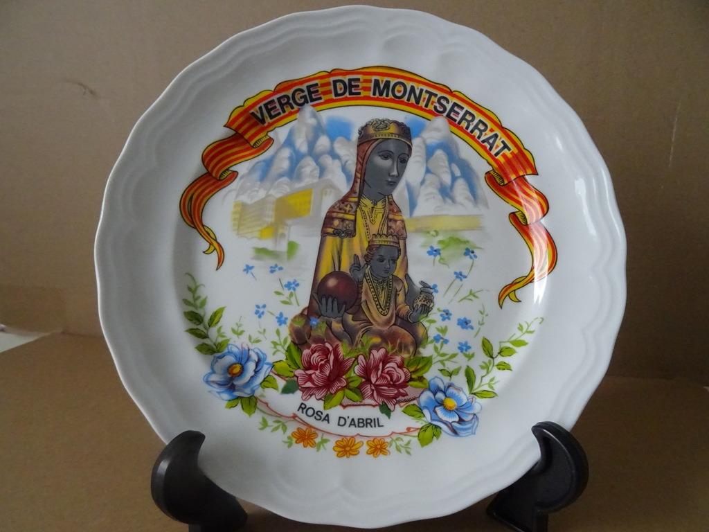 Bord Verge de Montserrat bord Zwarte Madonna van Montserrat, Ophalen of Verzenden, Zo goed als nieuw, Overige typen, Christendom | Katholiek