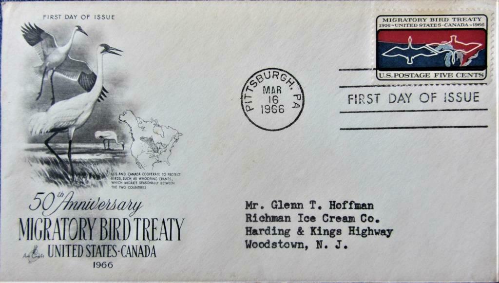 FDC- U.S.A.- NATUUR- KRAANVOGELS, Ophalen of Verzenden, Gestempeld, Dier of Natuur