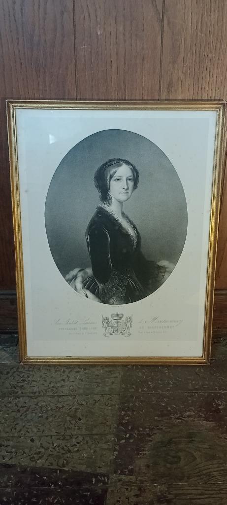 Gravure portrait de la princesse Théodore, 40x52, n59, Enlèvement ou Envoi, Portrait, Gravure