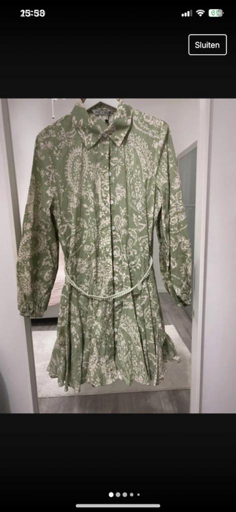 Zara groene jurk, Verzenden, Zara, Maat 42/44 (L), Nieuw