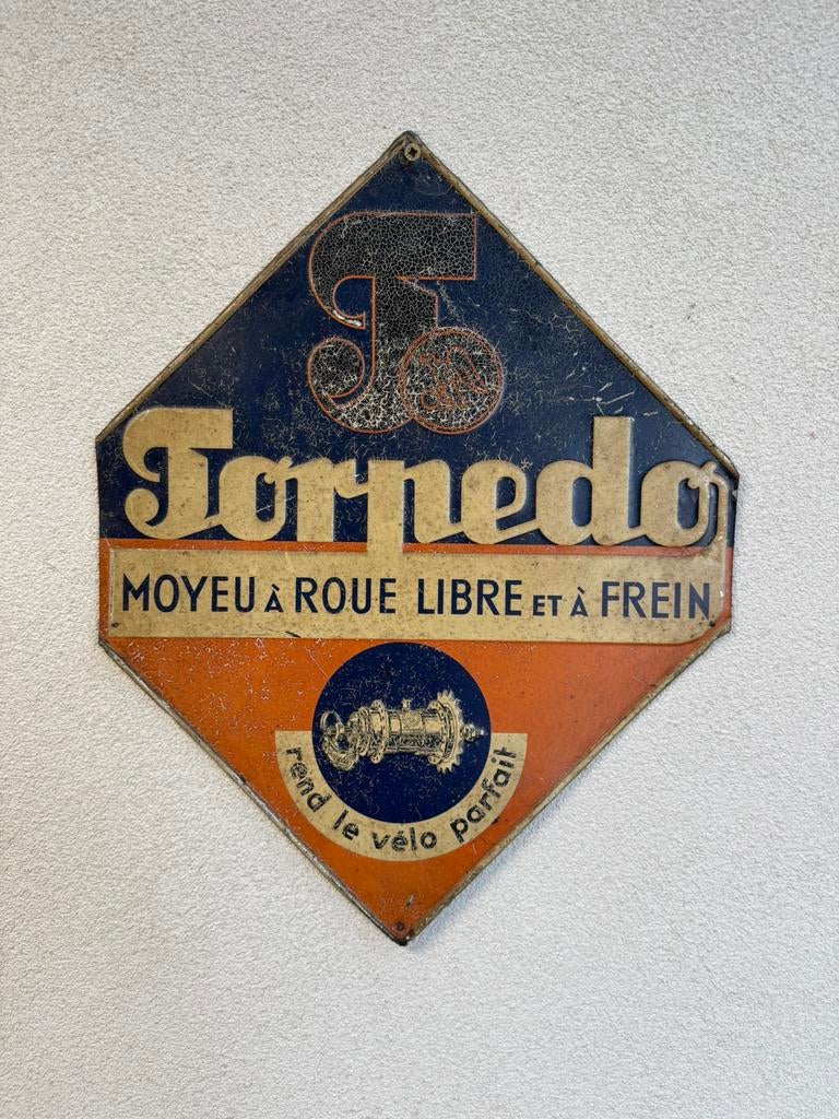 Ancien panneau d'affichage en métal Torpedo, Enlèvement ou Envoi, Autres types