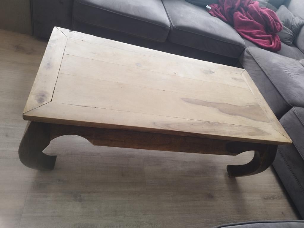 Table basse en teck massif indonésien pièce unique, Enlèvement, Comme neuf, Teck
