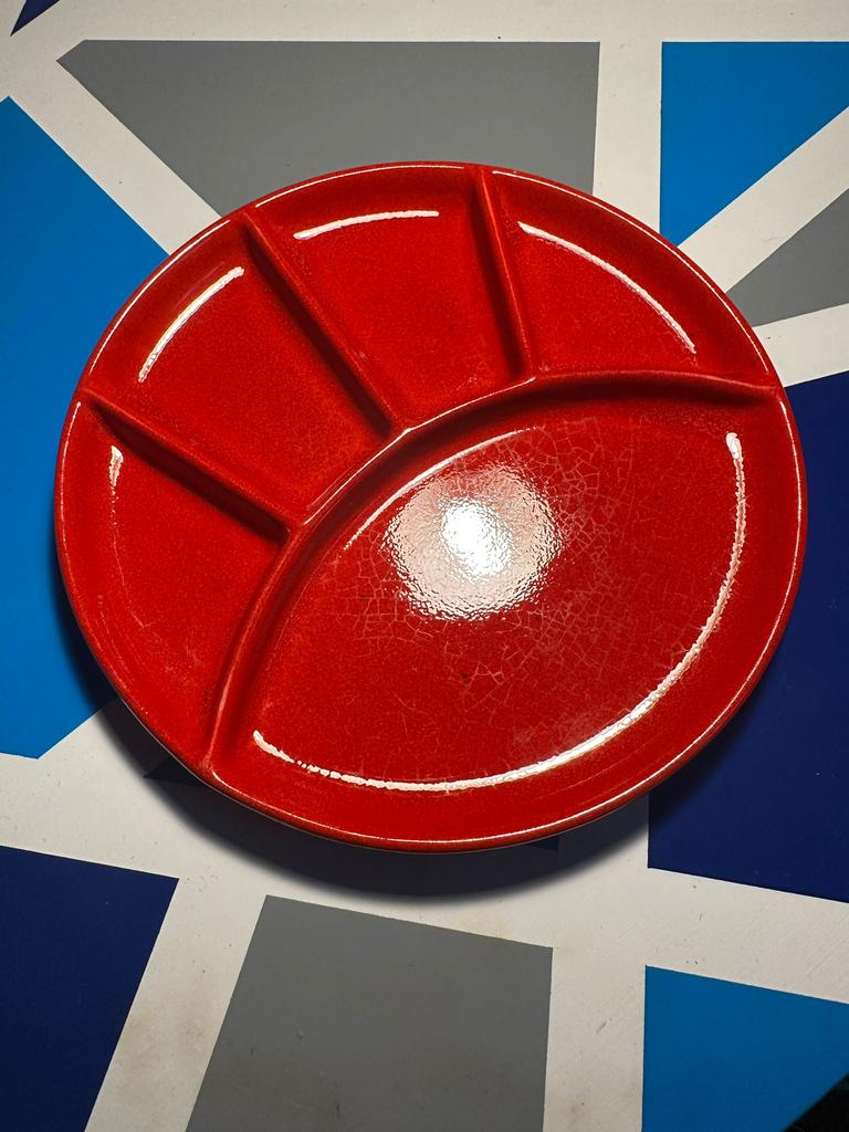 Assiettes céramique rouges x6, Enlèvement, Comme neuf