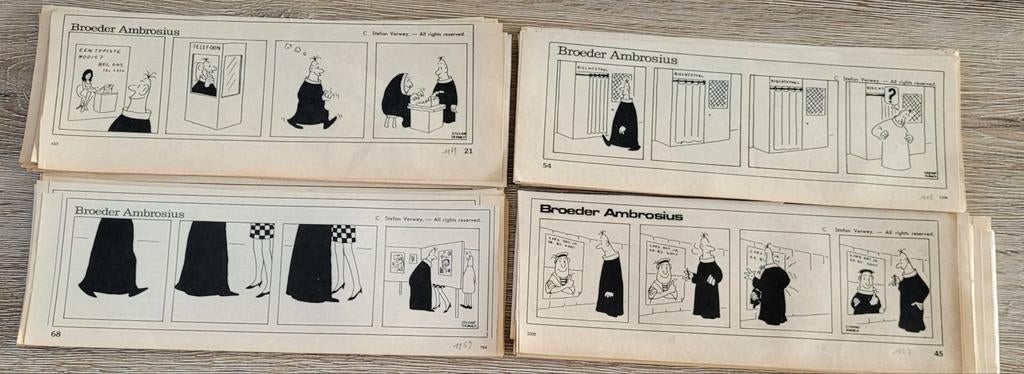 115 oude stripknipsels: Broeder Ambrosius (jaren '60), Verzamelen, Tijdschriften, Kranten en Knipsels, Ophalen of Verzenden, 1960 tot 1980