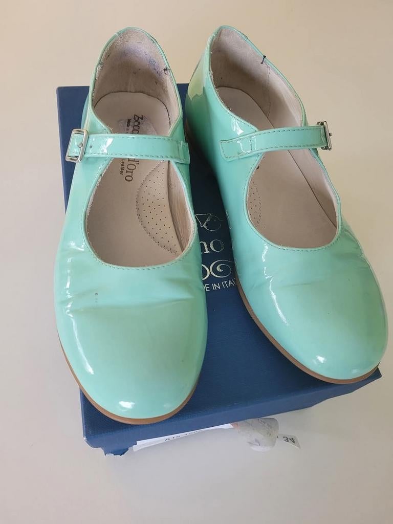 Mintgroene muiltjes maat 34 van Zecchino D'oro, Ophalen of Verzenden, Gebruikt