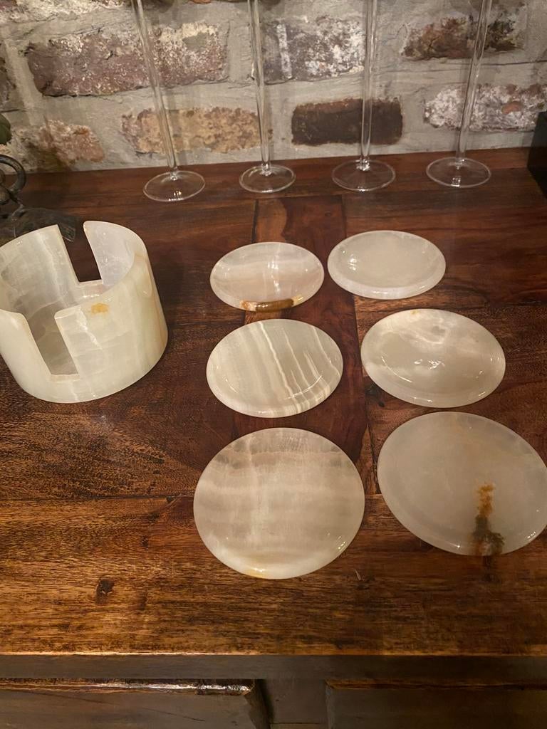 Onyx onderzetters set 9cm. diameter, Ophalen