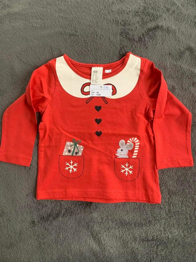 Kerst T-shirt NIEUW maat 68, Enfants & Bébés, Vêtements de bébé | Taille 68, Neuf, H&M, Enlèvement, Chemisette ou Manches longues