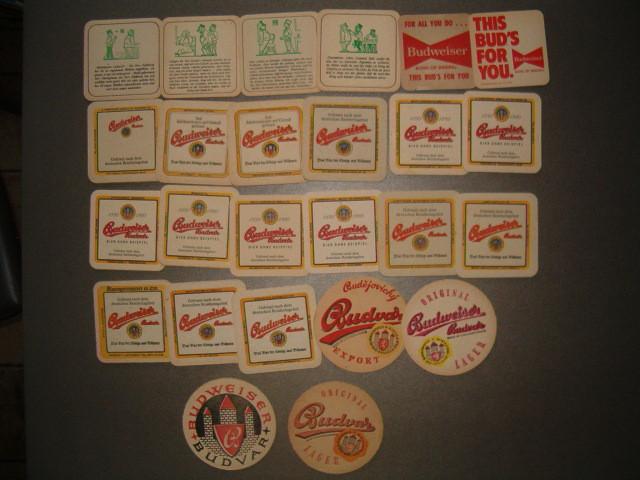 *Verzameling 25 bierviltjes Budweiser, Verzamelen, Ophalen of Verzenden, Gebruikt, Viltje(s)