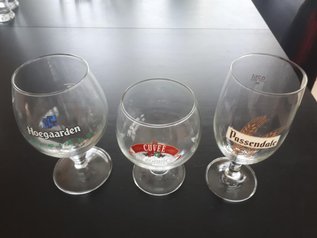 16 verschillende bierglazen, Ophalen, Gebruikt, Bierglas