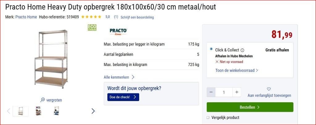 rack, Enlèvement, Utilisé
