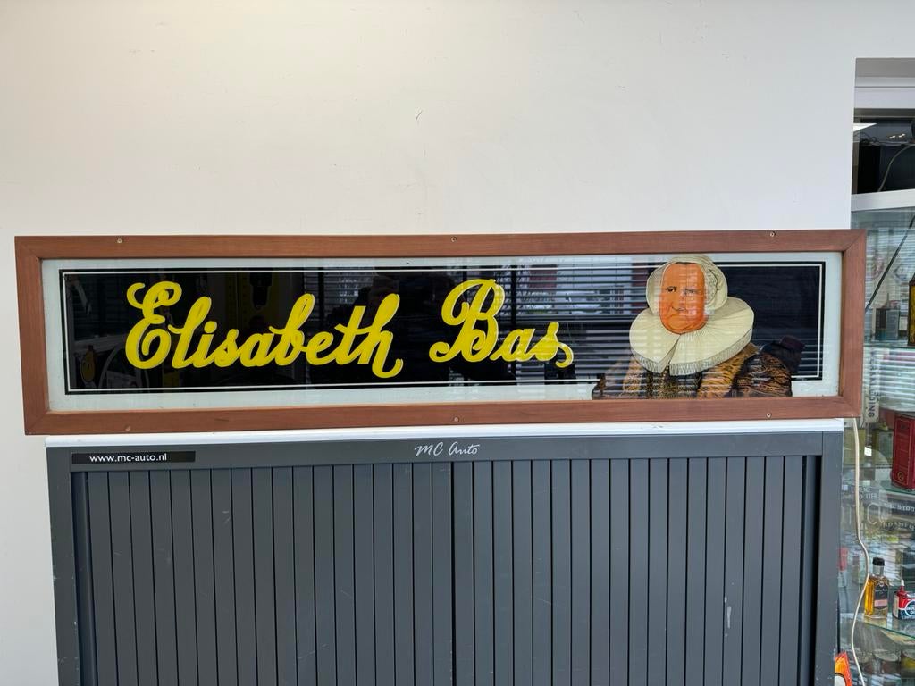 Elisabeth Bas sigaren reclame lichtbak, Verzamelen, Ophalen, Gebruikt, Lichtbak of (neon) lamp