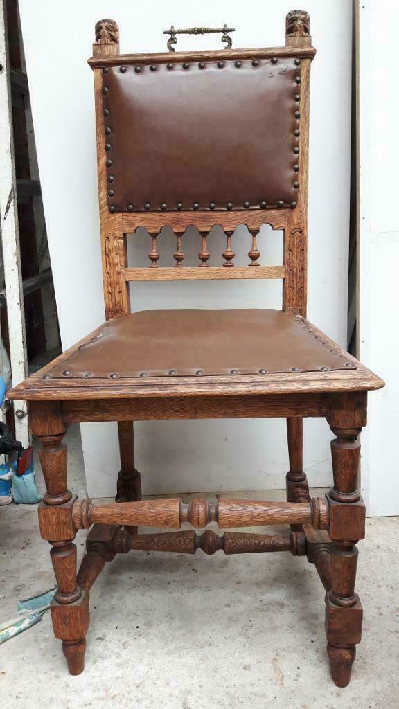 eiken stoelen, Kasteelstijl, Trois, Brun, Enlèvement