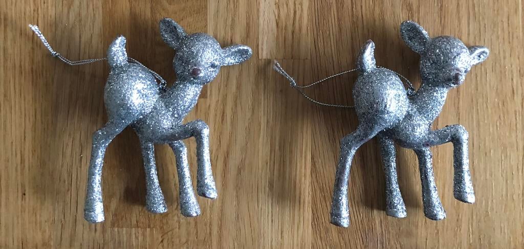 ensemble de 2 pendentifs de Noël en forme de cerf Bambi, Enlèvement ou Envoi, Utilisé
