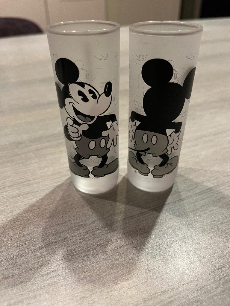 2 shotglaasje Mickey, Enlèvement ou Envoi, Mickey Mouse, Comme neuf, Service