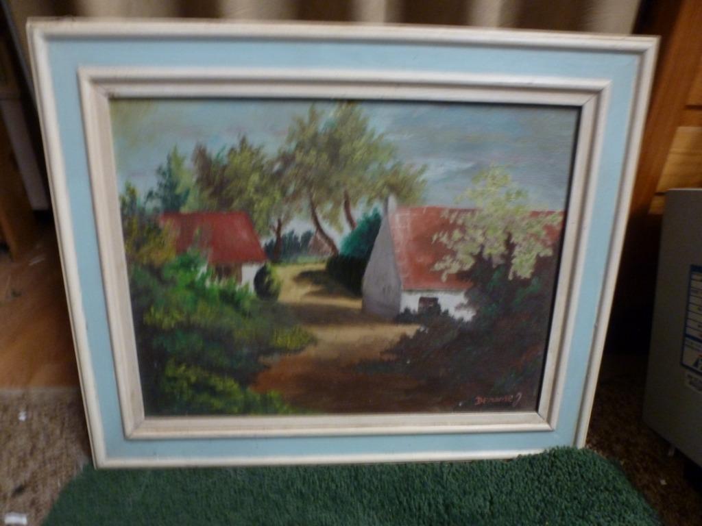 schilderij, landschap boerderij, Ophalen