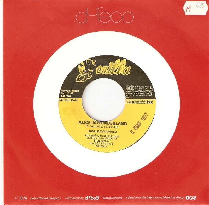 single Lucille Mc Donald - Alice in wonderland, CD & DVD, Vinyles Singles, Enlèvement ou Envoi, Single, Comme neuf, Musique de films et Bande son