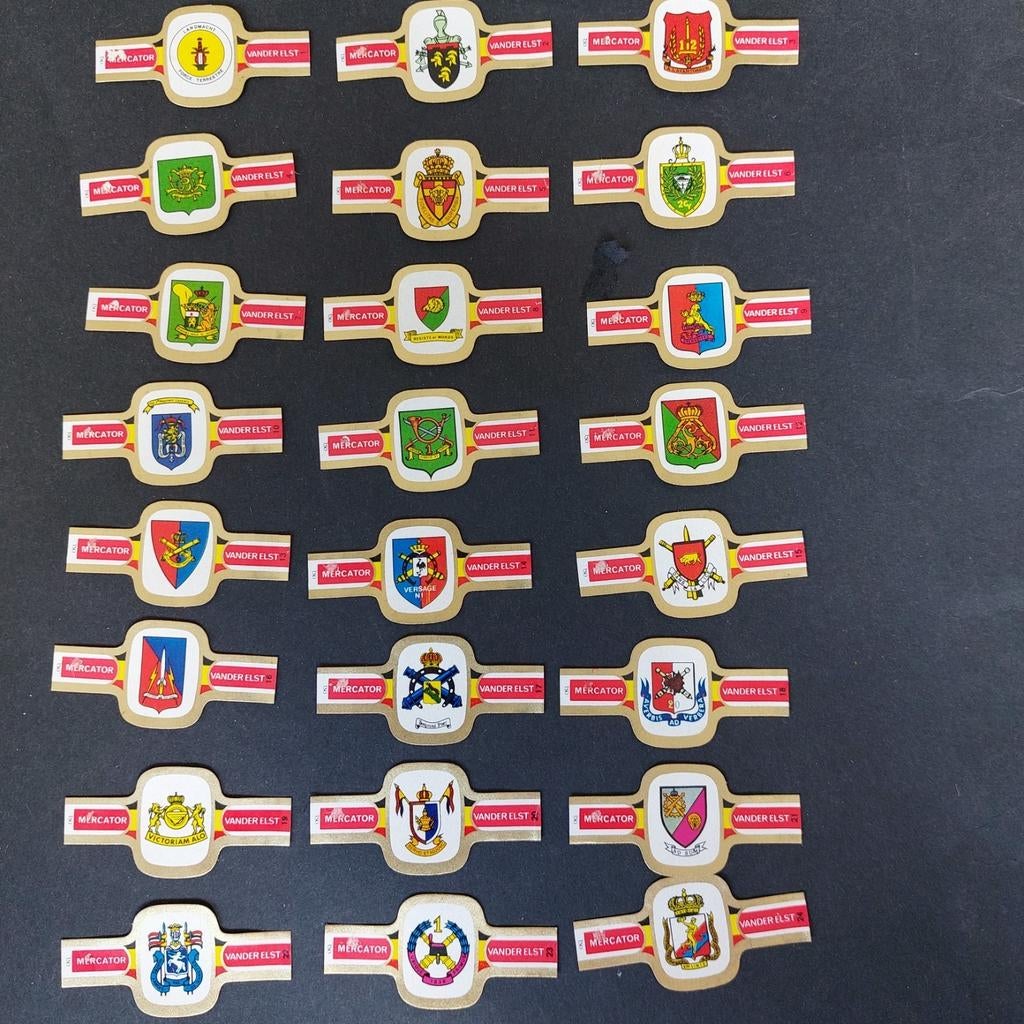Complete reeks sigarenbandjes Mercator Vander Elst: militair, Ophalen of Verzenden, Zo goed als nieuw
