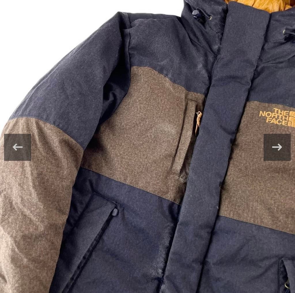VINTAGE NORTH FACE GOOSE DOWN PUFFER JACKET SIZE L, Porté, Taille 52/54 (L), Bleu, The north face