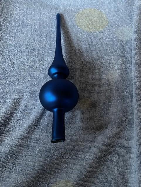 vintage blauwe glazen kerstpiek in originele doos, Diversen, Kerst, Ophalen