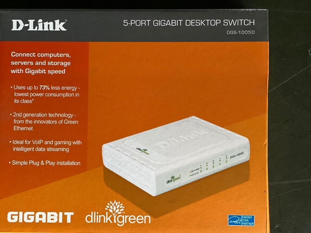 Switch D-Link DGS-1005D 5-Port Gigabit Desktop Switch WIT, Computers en Software, Netwerk switches, Ophalen of Verzenden, Gebruikt