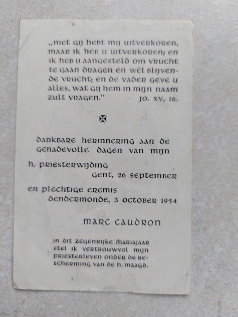 gedachtenisprentje priesterwijding Dendermonde, Verzamelen, Verzenden