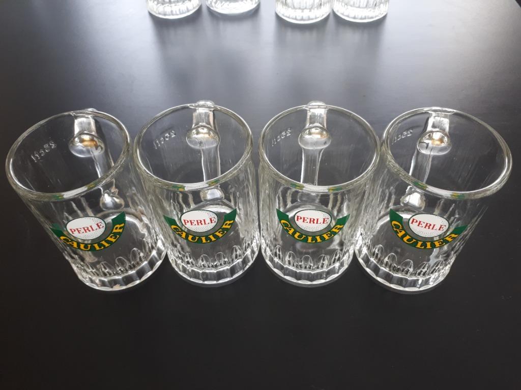 8 Perle Caulier bierglazen jaren 50, Ophalen, Gebruikt, Bierglas
