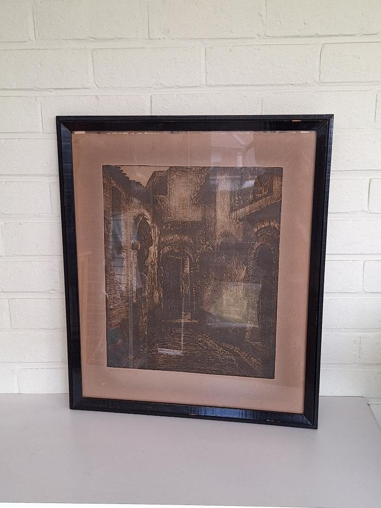 Ets van begijnhof Kortrijk in kader, Ophalen of Verzenden