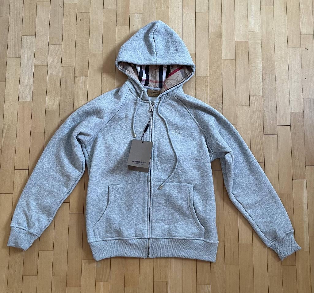 Sweat à capuche zippé Burberry gris, Kleding | Heren, Truien en Vesten, Maat 48/50 (M), Nieuw, Ophalen of Verzenden, Grijs