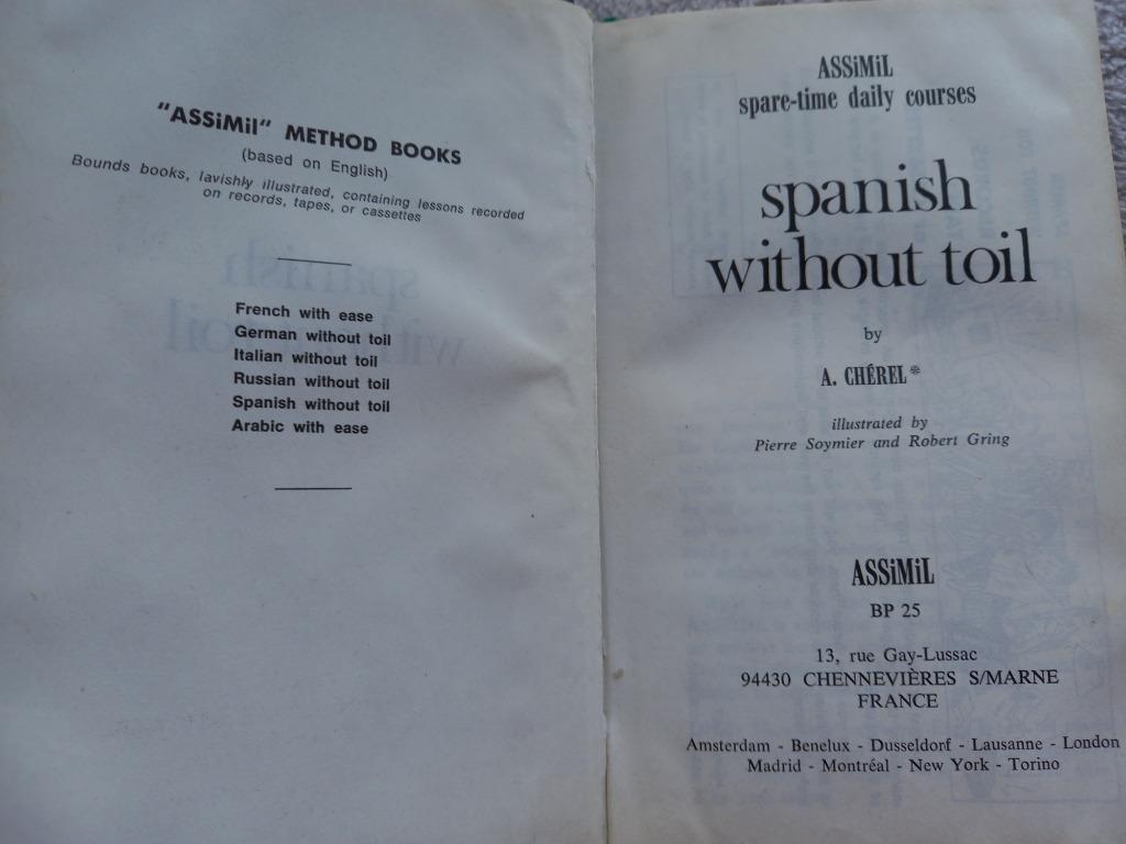 A. Chérel, Spanish without toil, Assimil, Livres, Enlèvement ou Envoi, Utilisé, A. Chérel, Non-fiction
