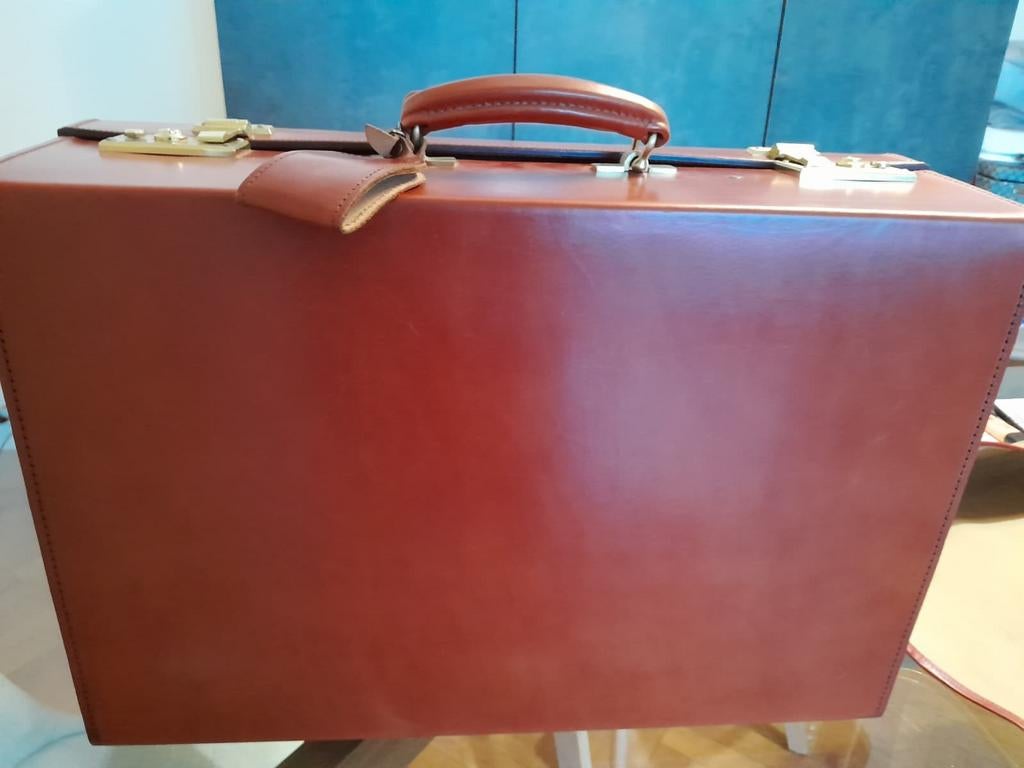 DEGAND - Vintage tas van echt leer - conditie 100%, Handtassen en Accessoires, Koffers, Leer, Ophalen of Verzenden