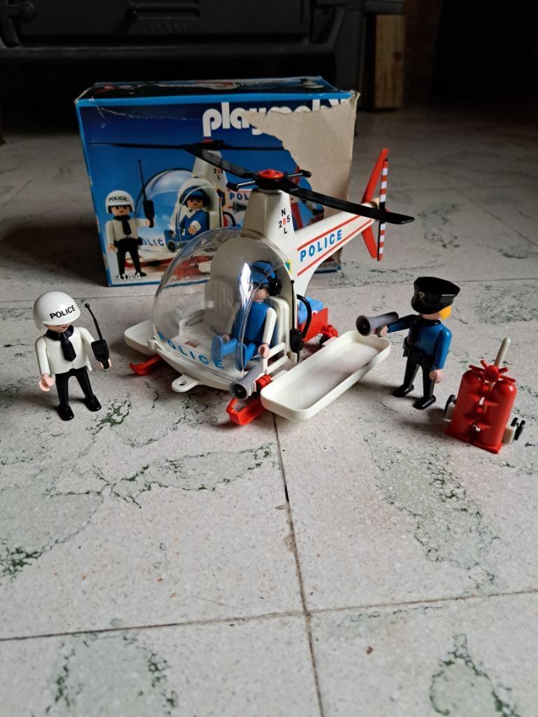 Hélicoptère de police Playmobil 3144 Vintage, Enlèvement, Utilisé, Ensemble complet
