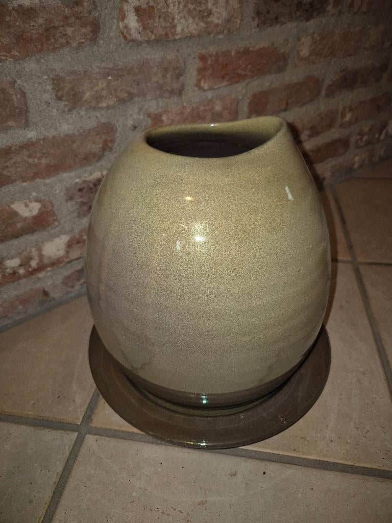 Mobach vaas aardewerk en bijpassend schaaltje, Antiek en Kunst, Ophalen of Verzenden
