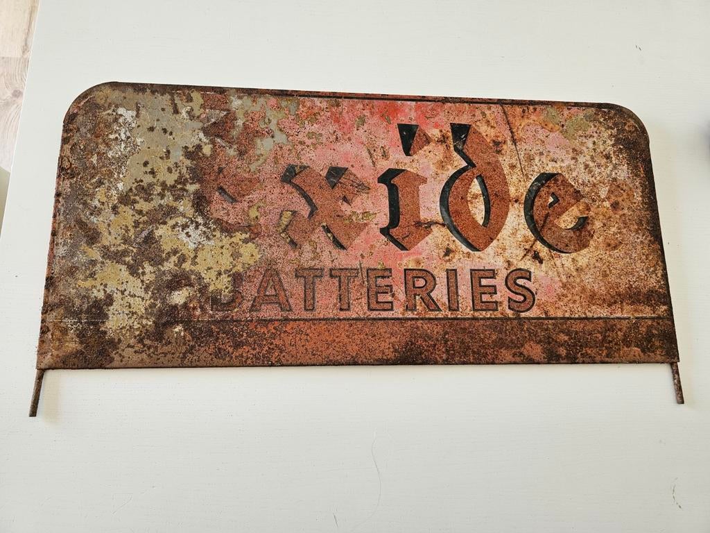 exide batteries reclamebord, Ophalen of Verzenden, Reclamebord