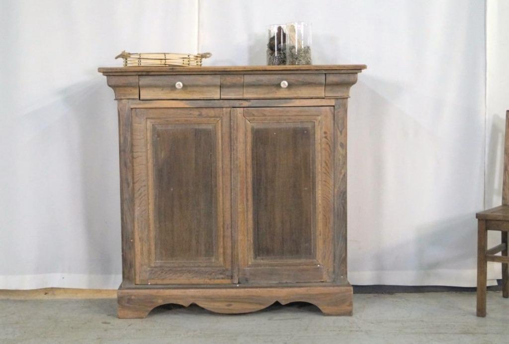 Buffet de campagne Louis Philippe ancien lourd H 111 cm, 25 à 50 cm, Avec tablette(s), 100 à 150 cm, Enlèvement