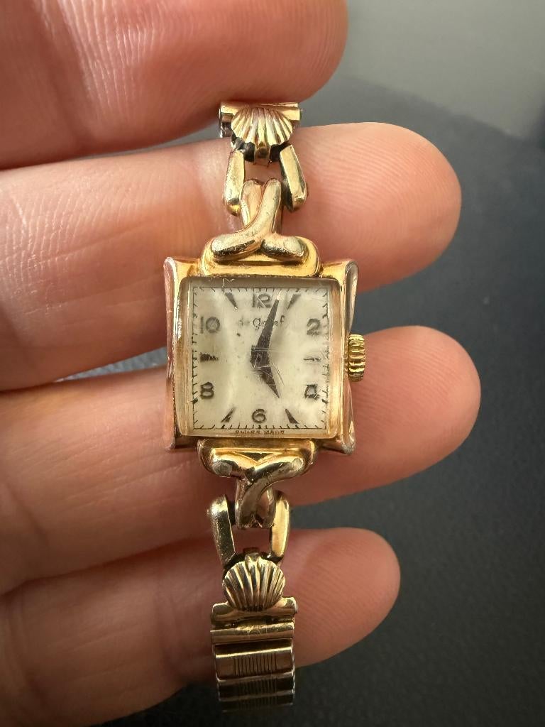 Vintage dameshorloge De Greef, Bijoux, Sacs & Beauté, Montre-bracelet, Autres marques, Enlèvement ou Envoi, Acier