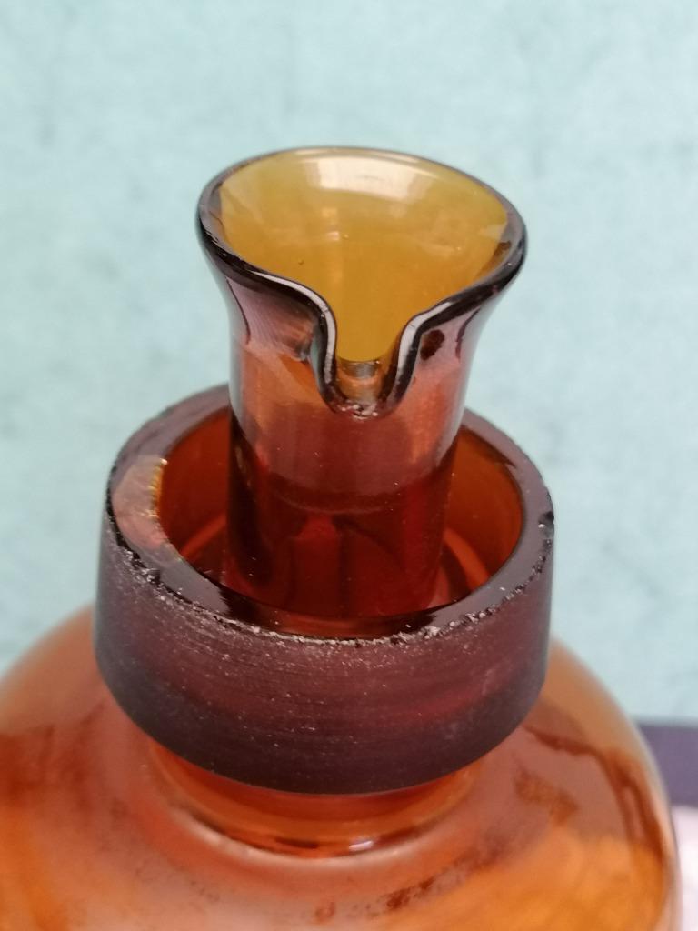 Zeldzame apotheekfles uitneembare tuit bolvormige glazen dop, Antiquités & Art, Curiosités & Brocante, Enlèvement ou Envoi
