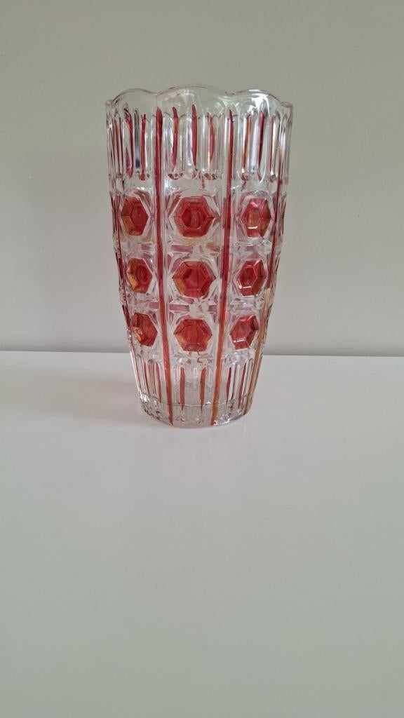 Prachtige vintage vaas,rood en wit. Made in Italy., Antiek en Kunst, Ophalen of Verzenden