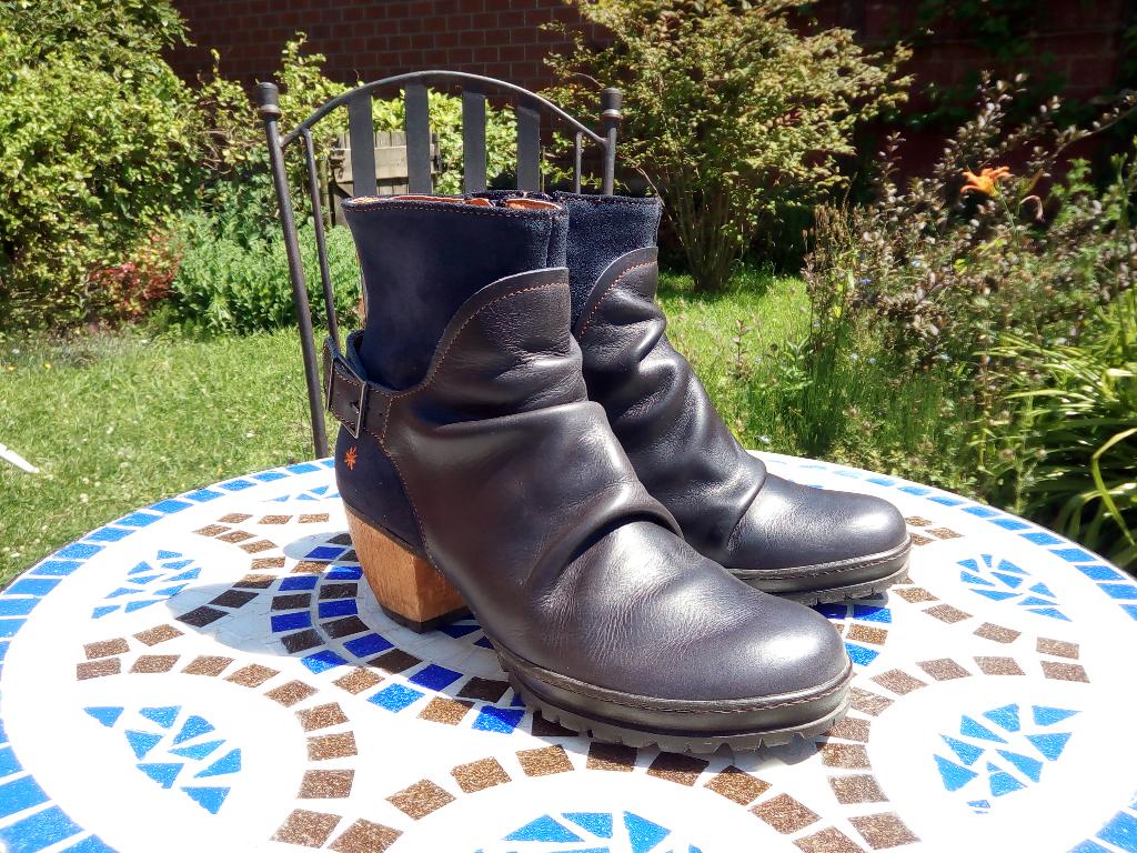 Karakterschoenen, helemaal van leer, Kleding | Dames, Schoenen, Zo goed als nieuw, Overige typen, Blauw, Ophalen