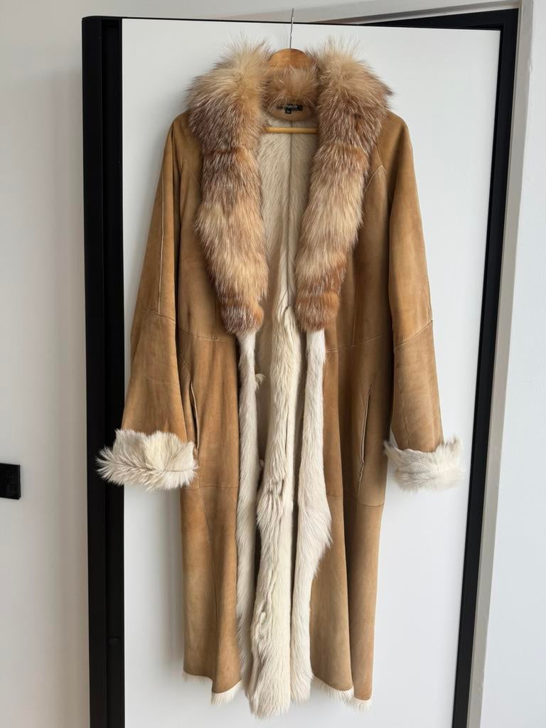 Mooie damesjas daim met kraag van vos merk arturo maat 40, Kleding | Dames, ANDERE, Ophalen, Maat 38/40 (M), Blauw