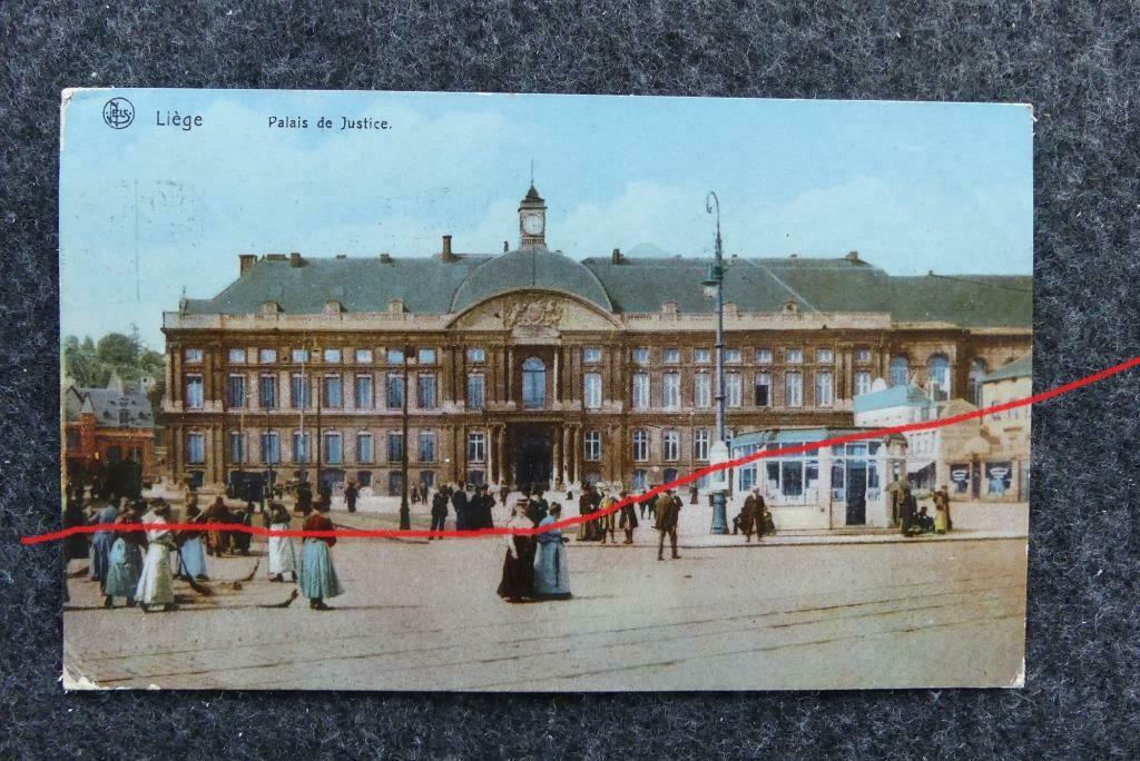 Postkaart 19/5/1913 Luik Palais de Justice, België, Enlèvement ou Envoi, Avant 1920, Affranchie, Liège