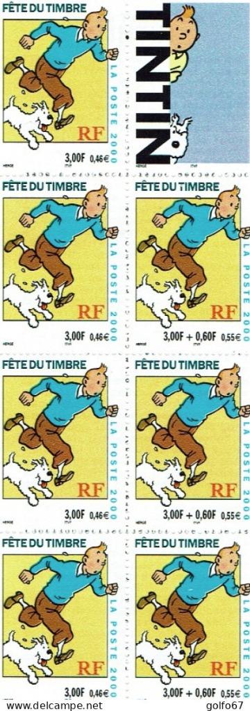 Tintin et Milou Carnet Fête du timbre France 2000, Enlèvement ou Envoi, Non oblitéré