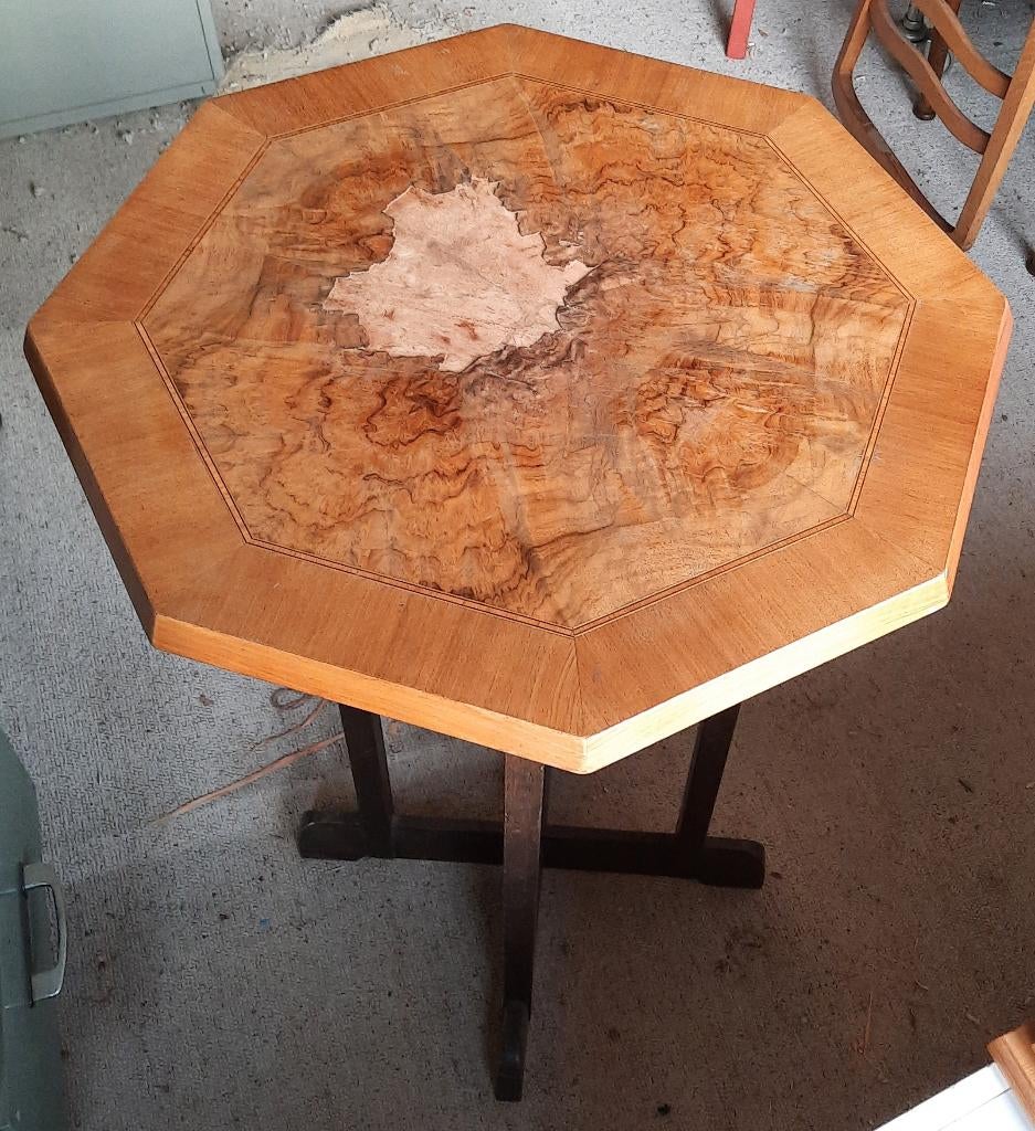 Petite table Octogonale d'appoint Art Déco  Á Restaurer !, Enlèvement