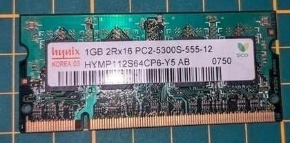 Mémoire RAM pour portable / so-dimm ddr2 1gb hynix., Computers en Software, RAM geheugen, Ophalen of Verzenden, DDR2, Laptop, Gebruikt
