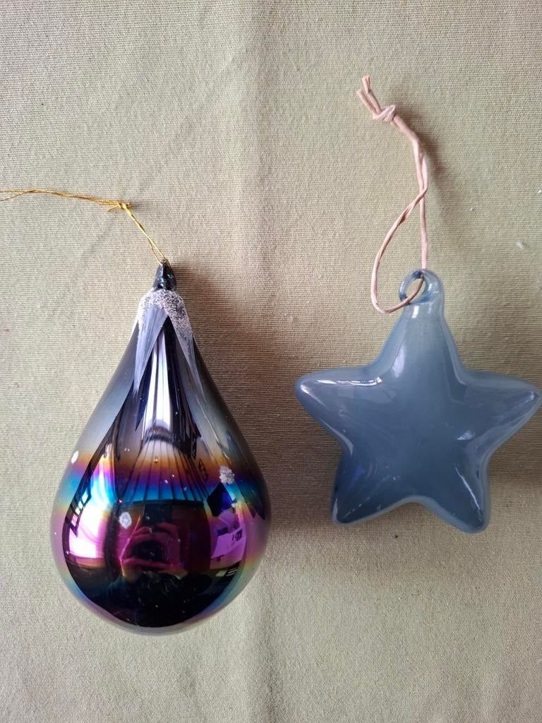 Kerst ornament druppel / ster blauw €5/ stuk, Ophalen of Verzenden, Zo goed als nieuw